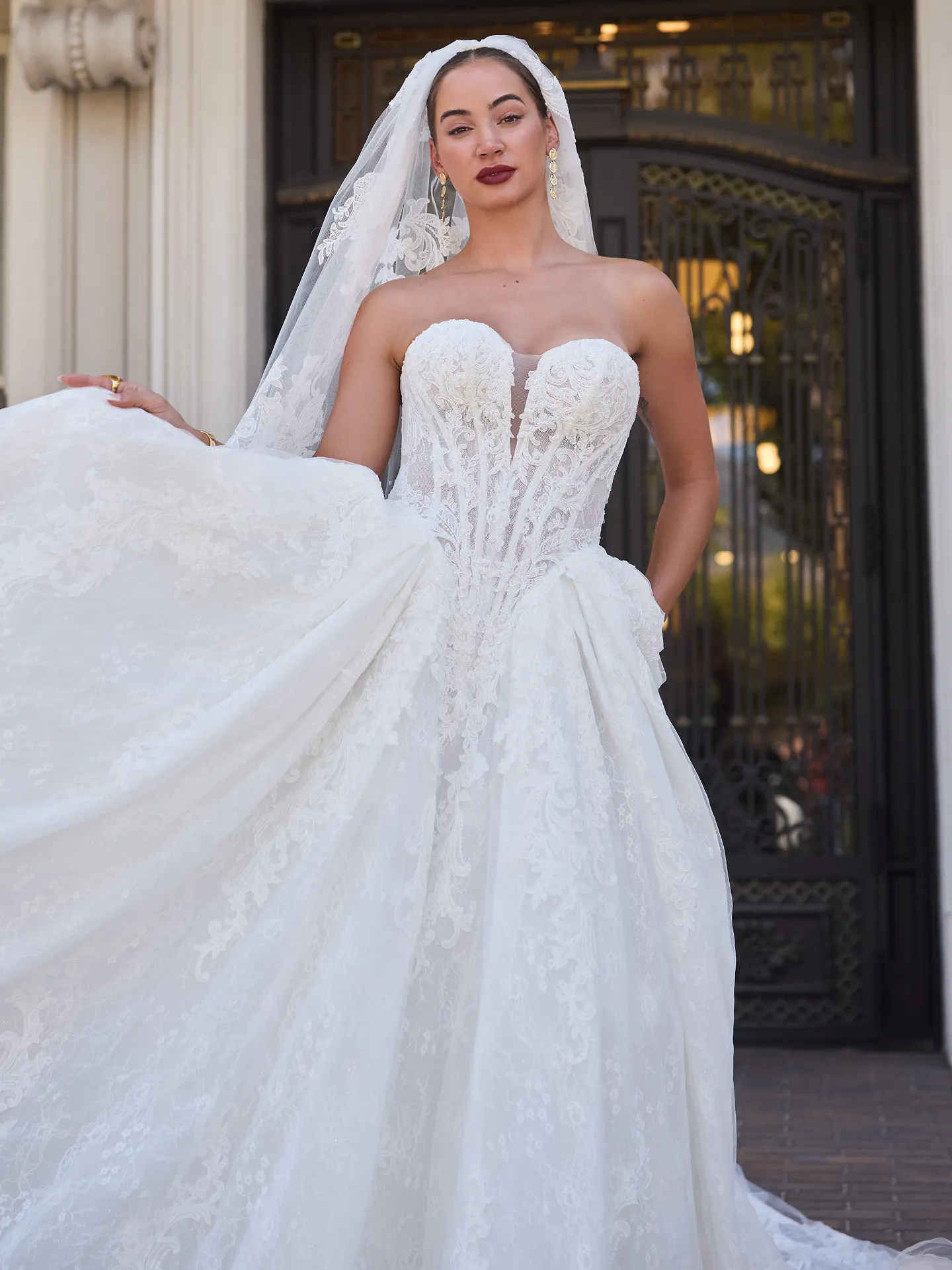 Zulani Strapless Beaded Lace Corset Ballgown Wedding Dress | Sottero and Midgley