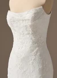 Sottero and Midgley Dublin close-up, beaded lace sheath wedding dress.