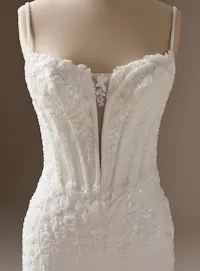 India Beaded Sheath Dress, front view Maggie Sottero.