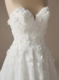Sottero and Midgley Kalinda floral lace ballgown front close-up.