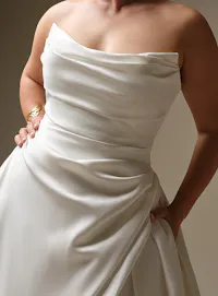 Sottero and Midgley Kincaid satin ballgown, front view.