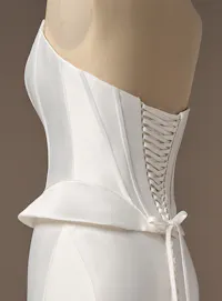 Sottero and Midgley Lassen Marie, side view corset detail on sheath wedding dress.