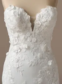 Sottero and Midgley Rashida beaded lace fit-and-flare dress, front view.