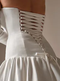 Sottero and Midgley Tokyo corset, back view ballgown satin wedding dress.