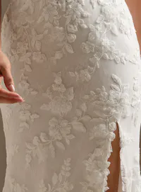 Sottero and Midgley West lace fit-and-flare dress detail view.