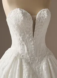 Sottero and Midgley Zulani strapless beaded lace corset ballgown, front view.
