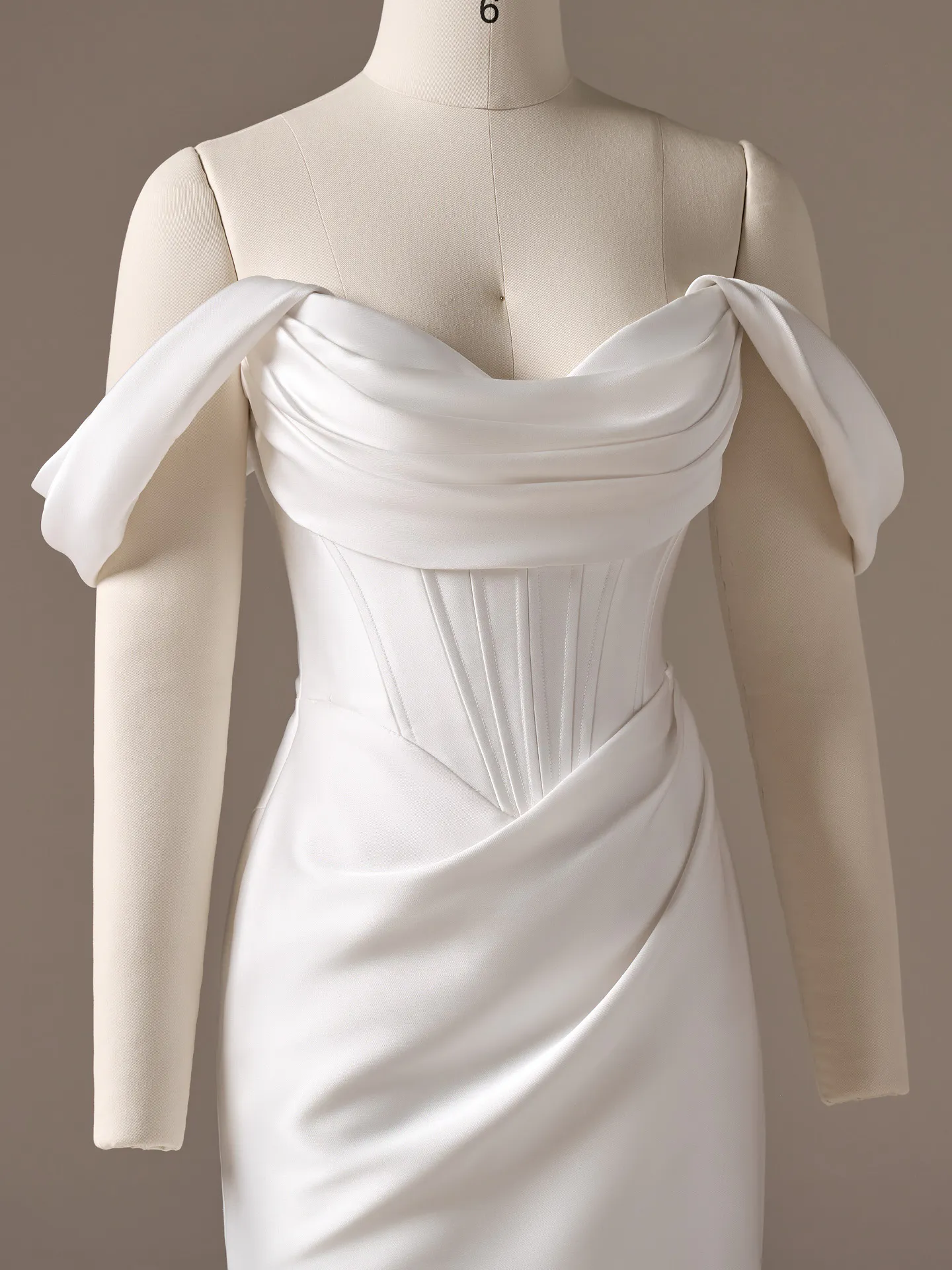 Maggie Sottero Melissa fit and flare wedding dress back view with flowing train