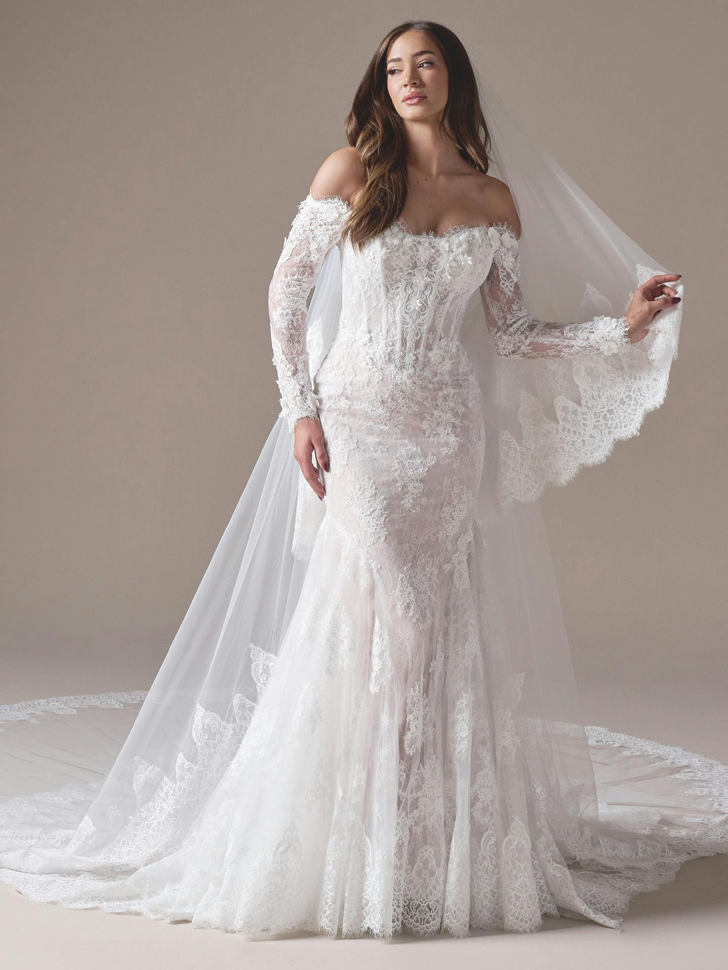 Takera 3-D Floral Lace Mermaid Wedding Dress | Maggie Sottero