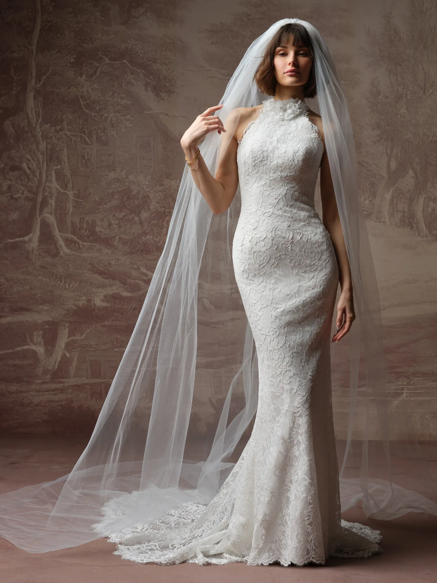 Maggie Sottero Veil Accessory - Plain Tulle 001 accessory, front view.