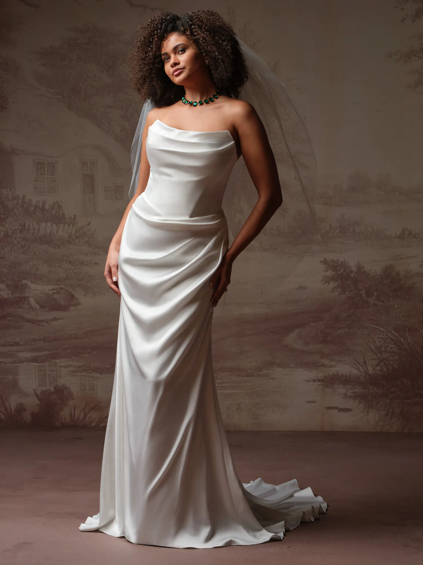 Maggie Sottero Veil Accessory - Scattered Pearl 004 accessory, front view.
