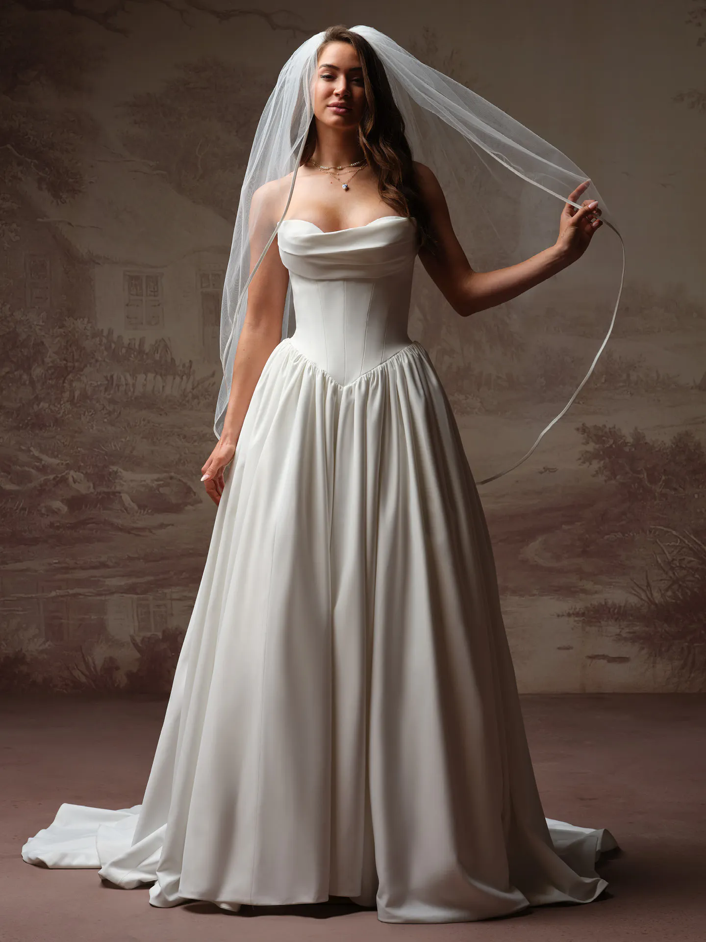 Maggie Sottero Veil Accessory - 1/4" Satin Ribbon Edge 006 accessory, front view.