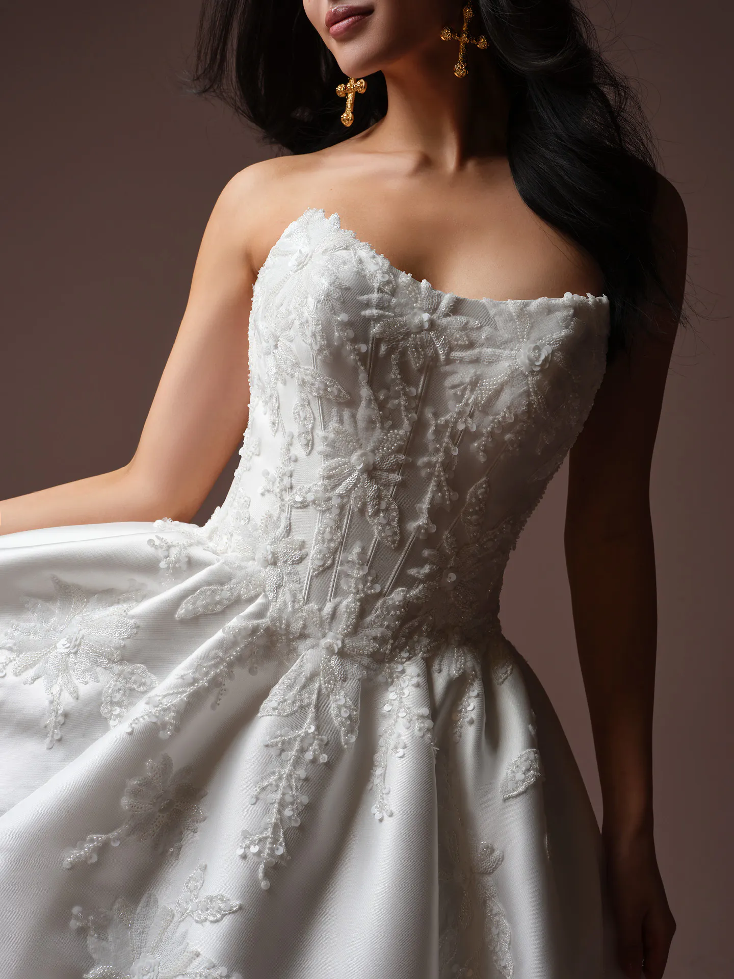 Sottero and Midgley Lucinde beaded lace ballgown front close-up.
