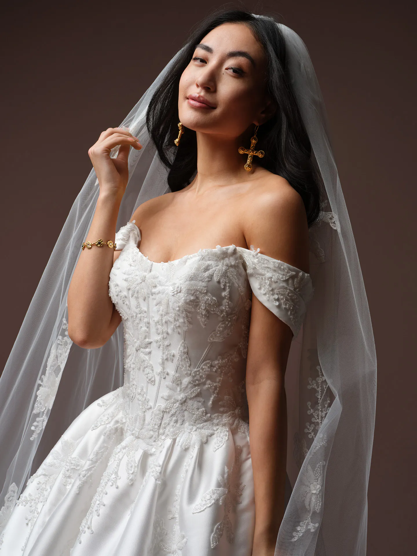 Sottero and Midgley Lucinde beaded lace ballgown, front view.