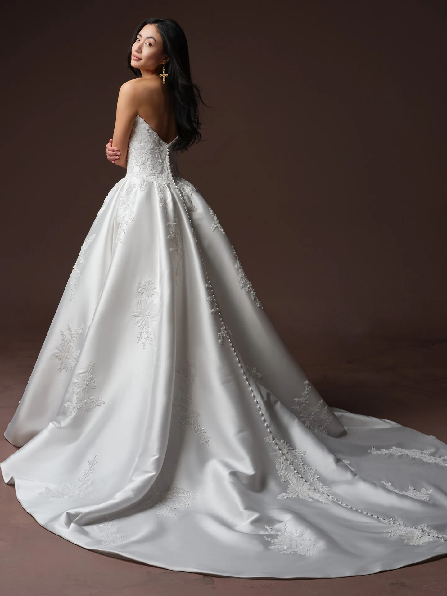 Sottero and Midgley Lucinde, back view lace ballgown wedding dress.