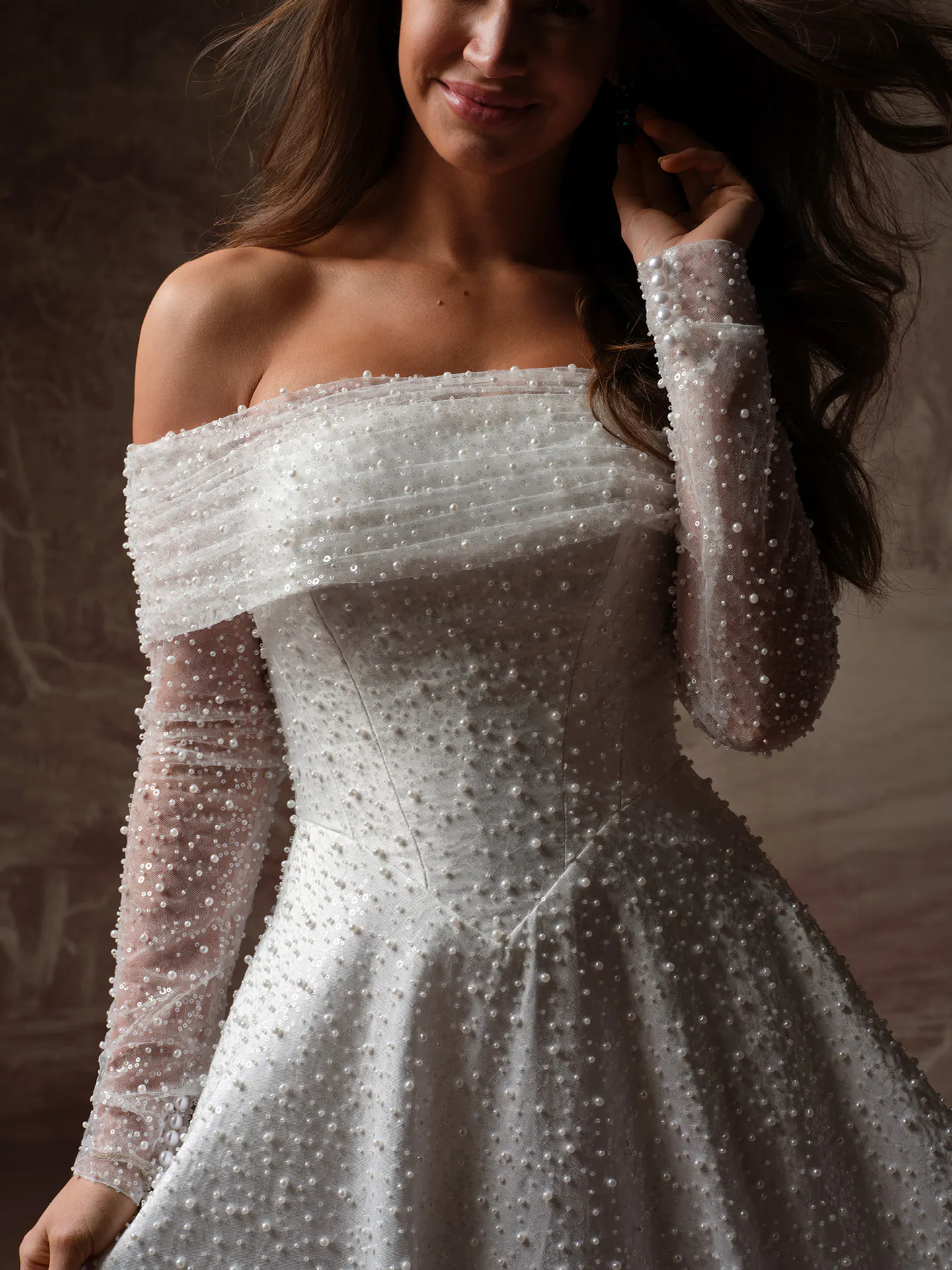 Maggie Sottero Elowyn jacket, front view.