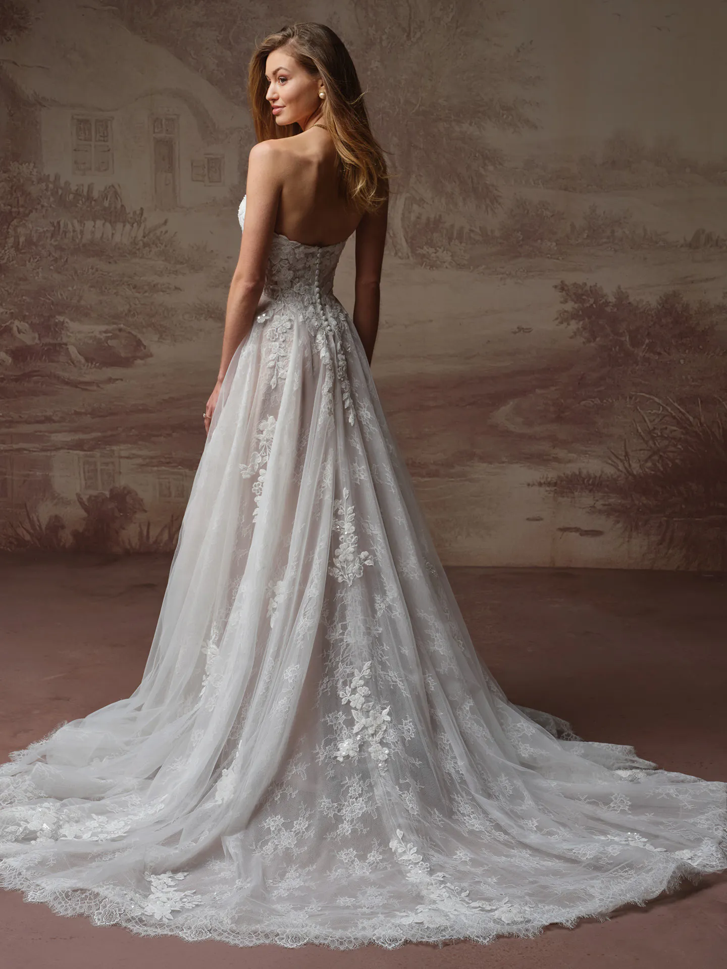 maggie sottero beaded wedding dress Hadley Lace Cat Eye A-Line | Maggie Sottero Brogan Is Floor Length Formal Dresses Fashion and the Black Color:Blue/Peach