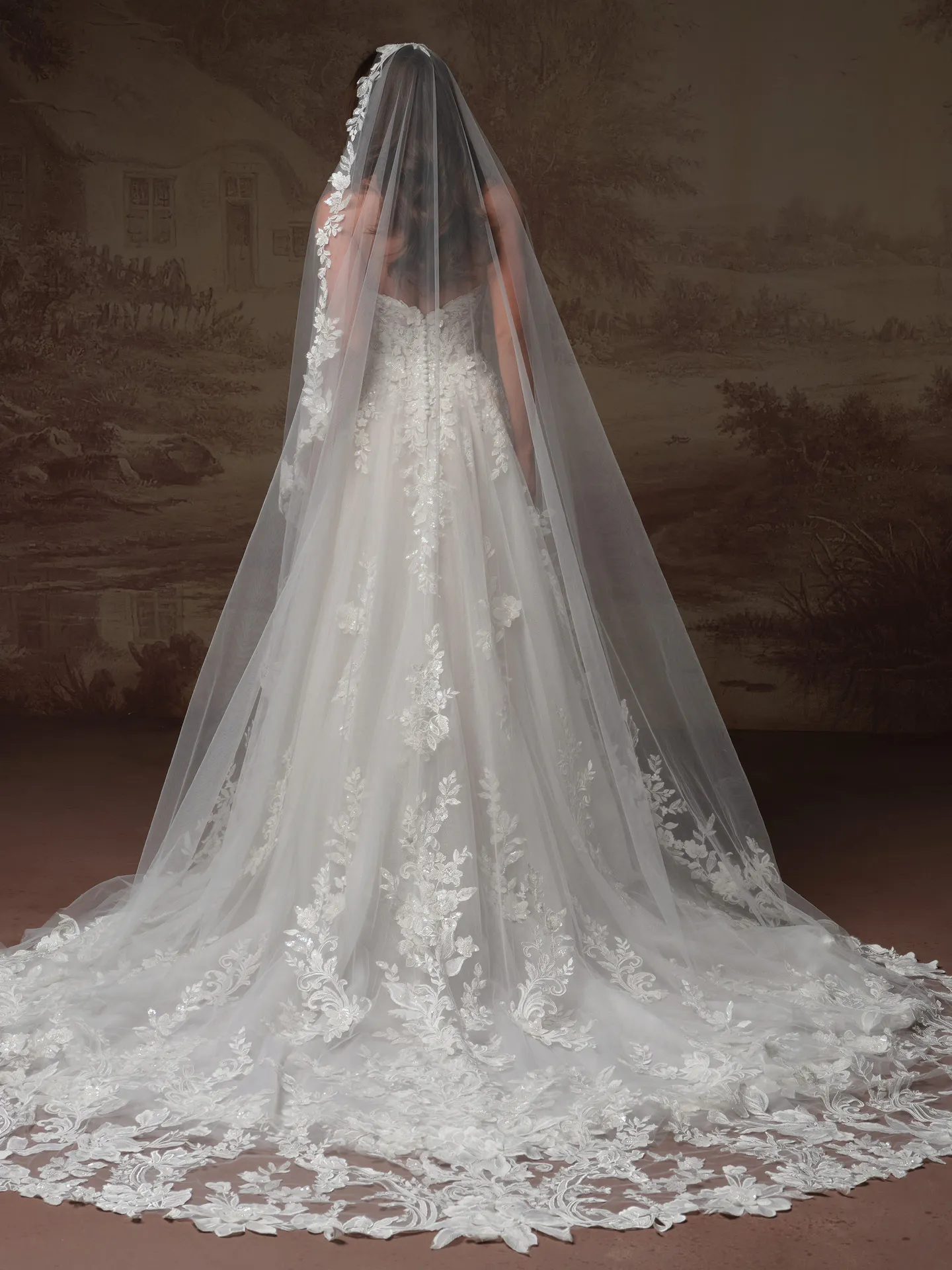 Maggie Sottero Kate veil, front view.