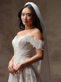 Vintage-inspired illusion allover lace wedding dress sleeves