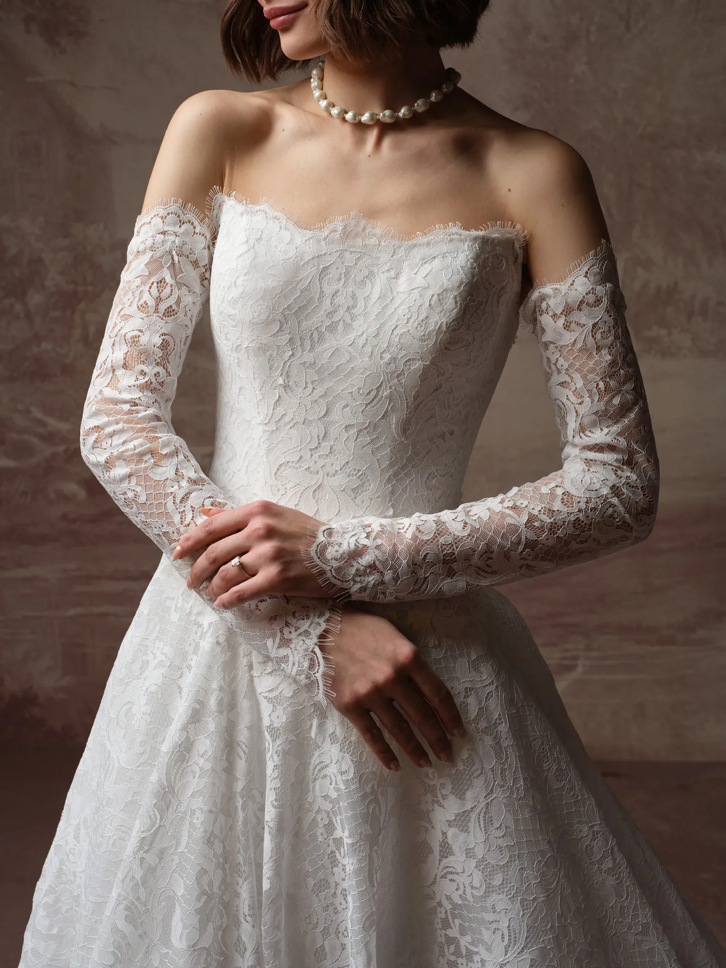 Serena Chantilly Lace Ballgown front view Maggie Sottero.