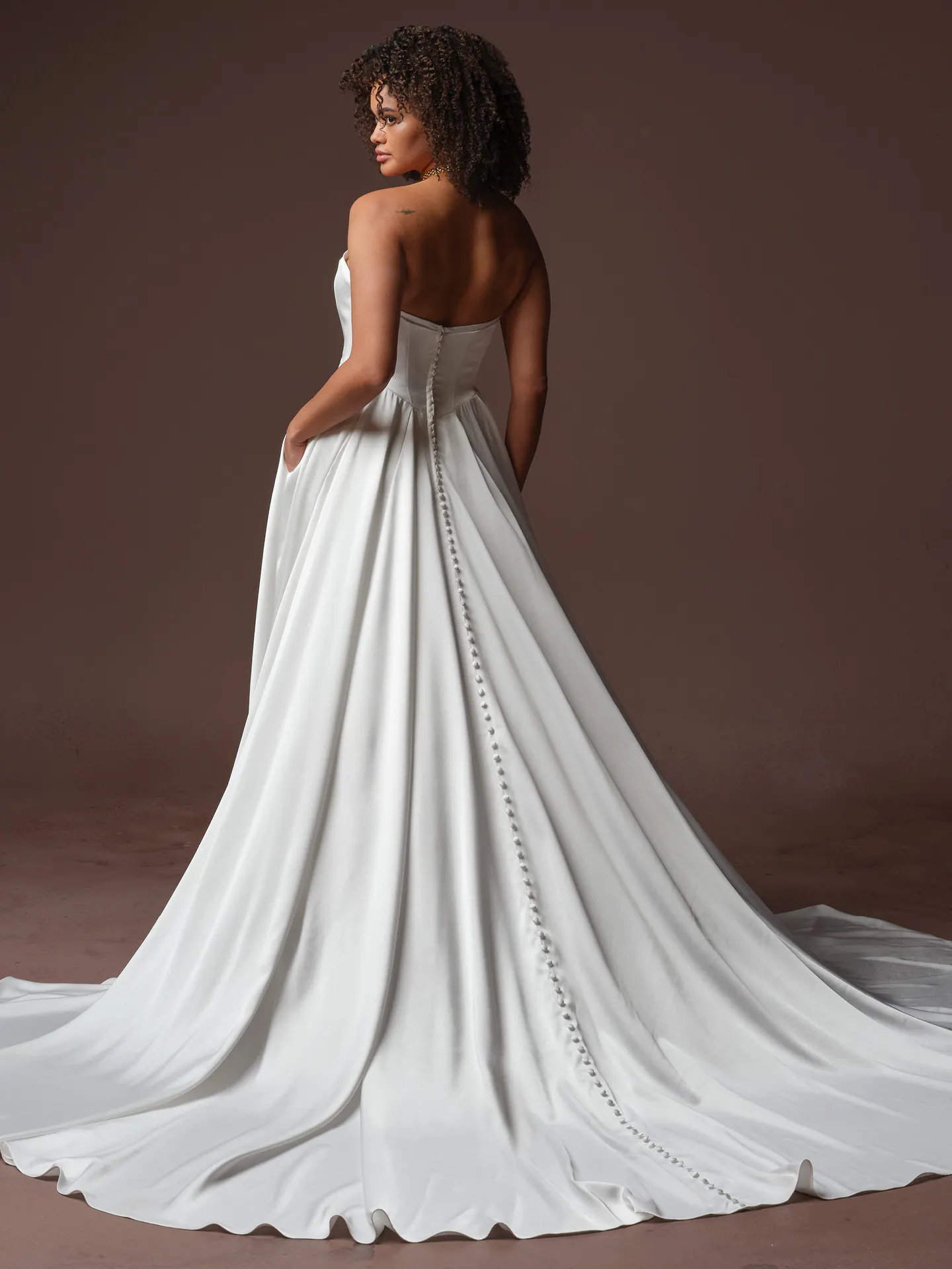 Maggie Sottero Tiffany A-line back view.
