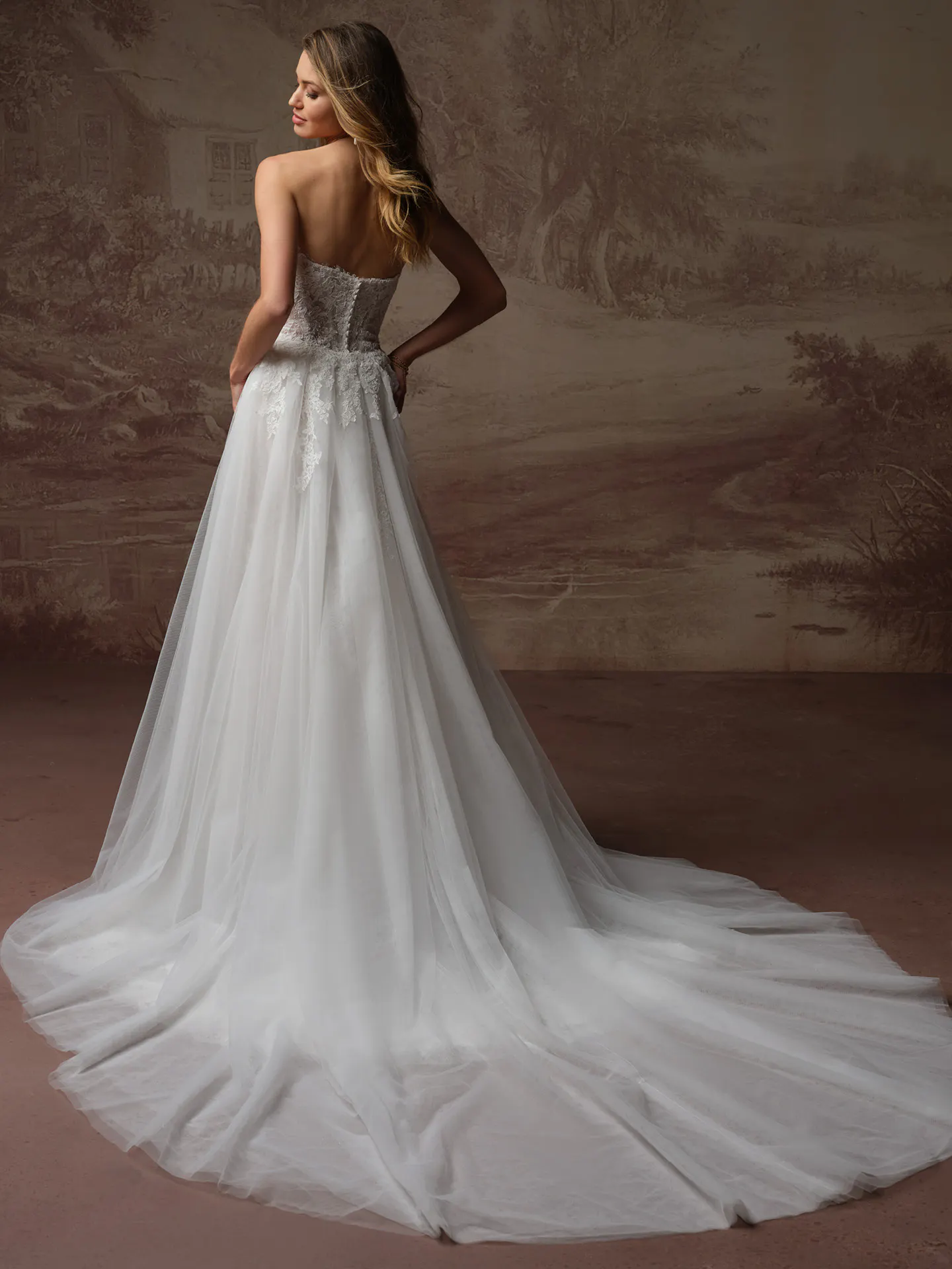 Esmeralda Lane Lace Fit-and-Flare Wedding Dress | Rebecca Ingram