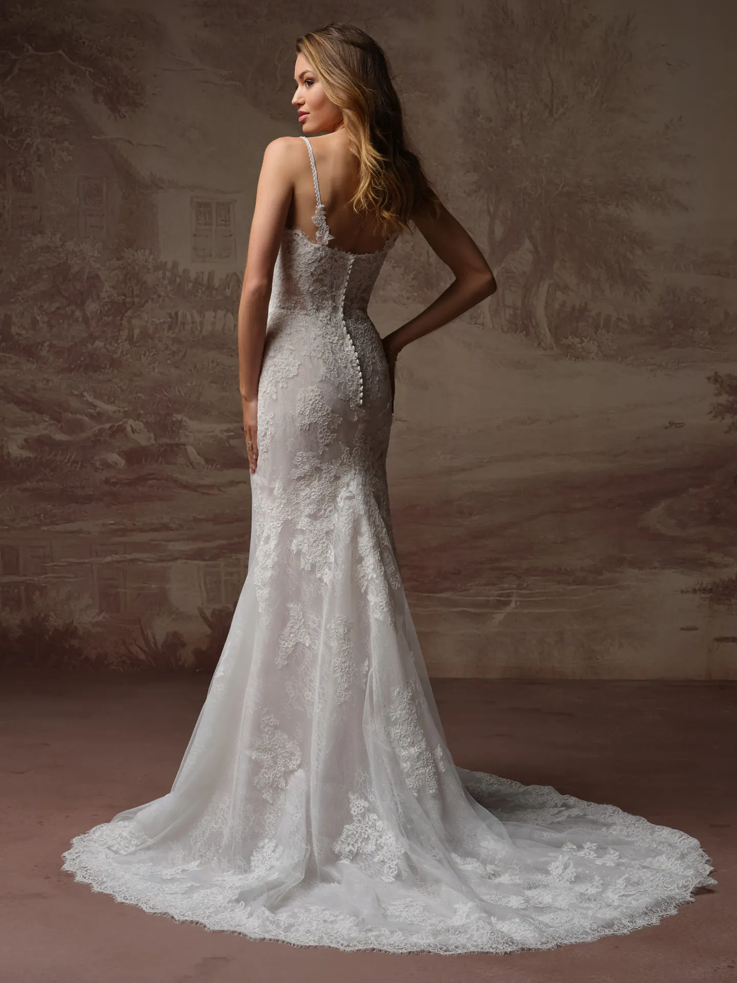 Esmeralda Lane Lace Fit-and-Flare Wedding Dress | Rebecca Ingram