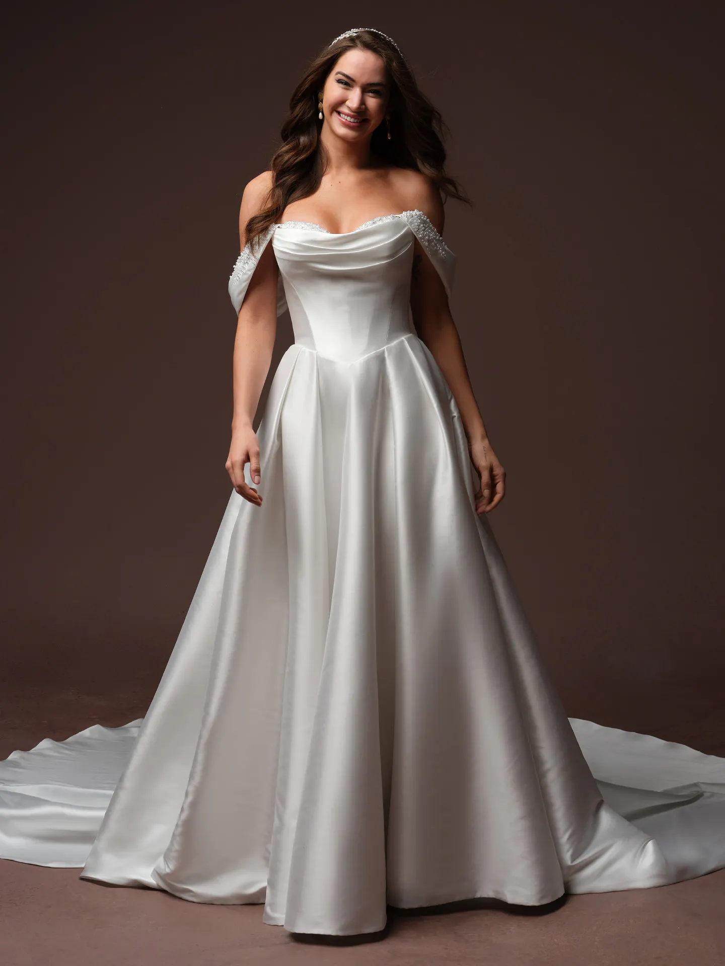 Rebecca Ingram Joanie, front view ballgown wedding dress.