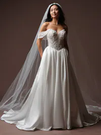 Dreamy illusion beaded lace wedding dress sleeves