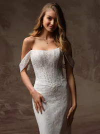 Delicate off-the-shoulder lace wedding dress sleeves