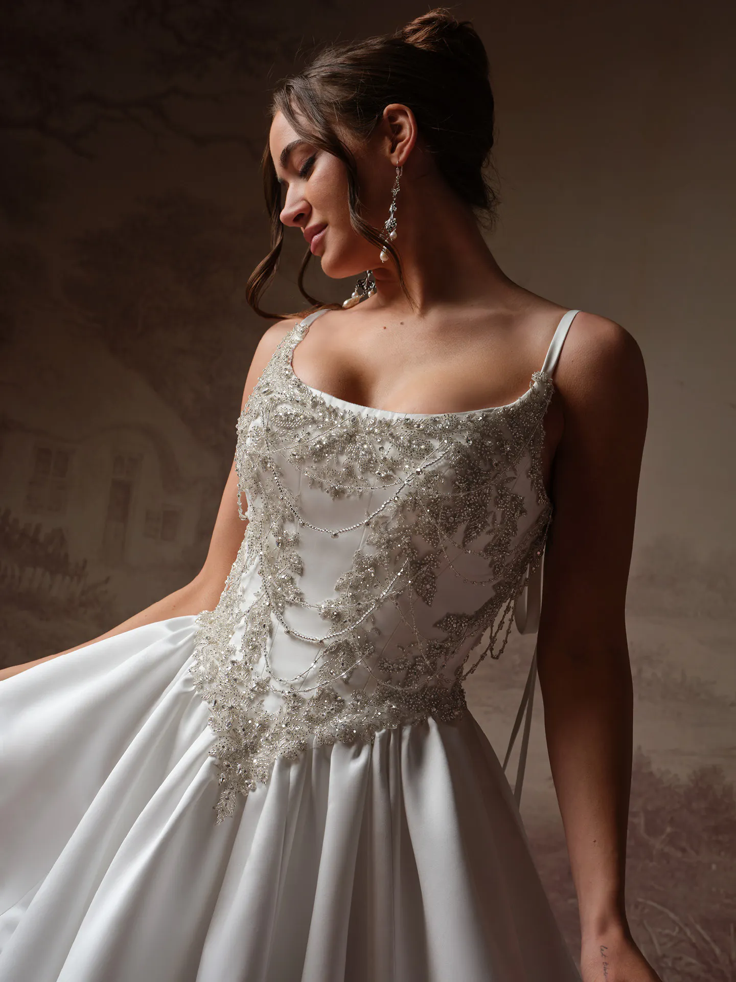 maggie sottero beaded bodice wedding dress Aelarion Satin | and Midgley fully beaded wedding dress