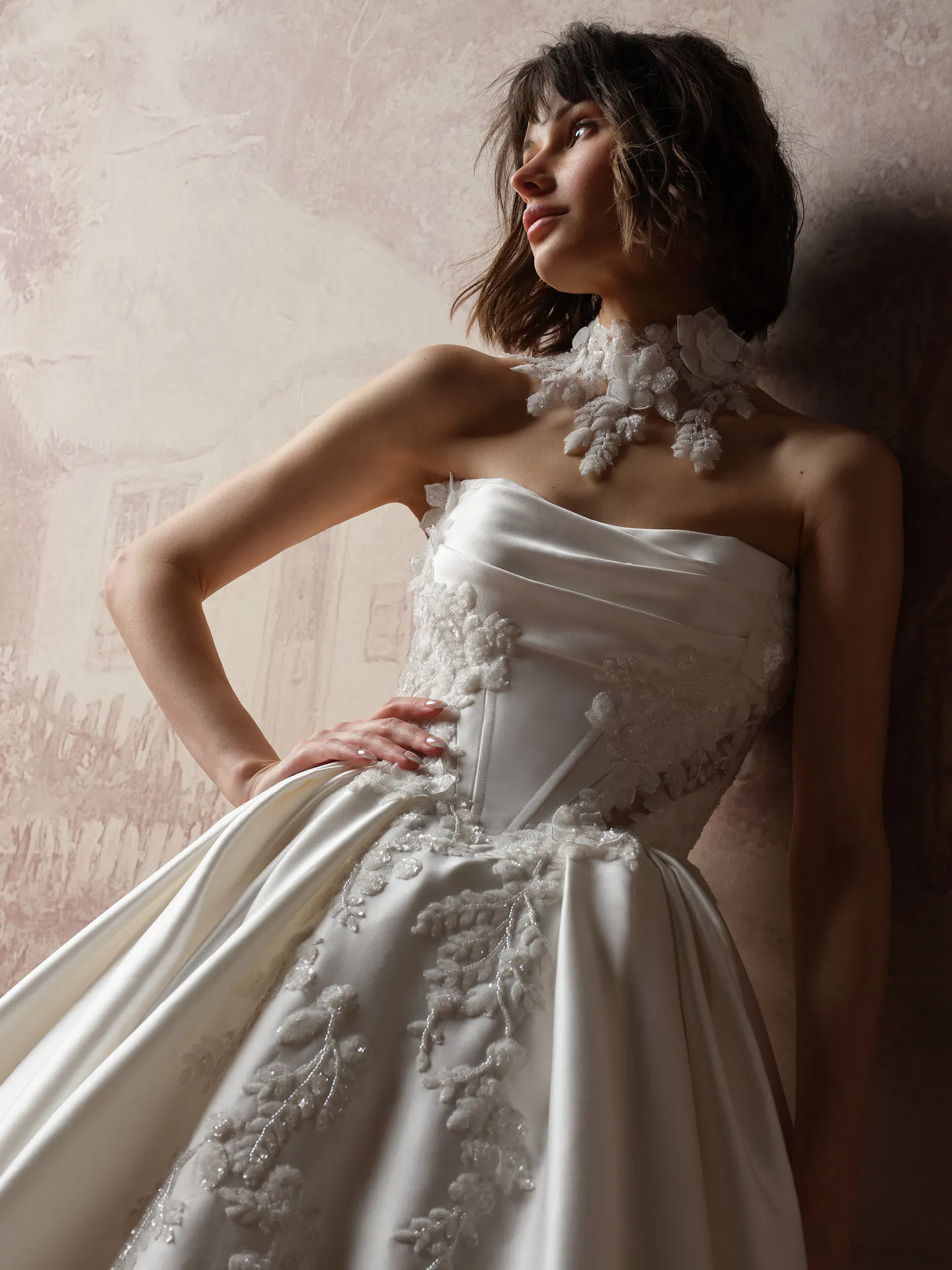 Sottero and Midgley Burke Lane beaded lace ballgown front view.