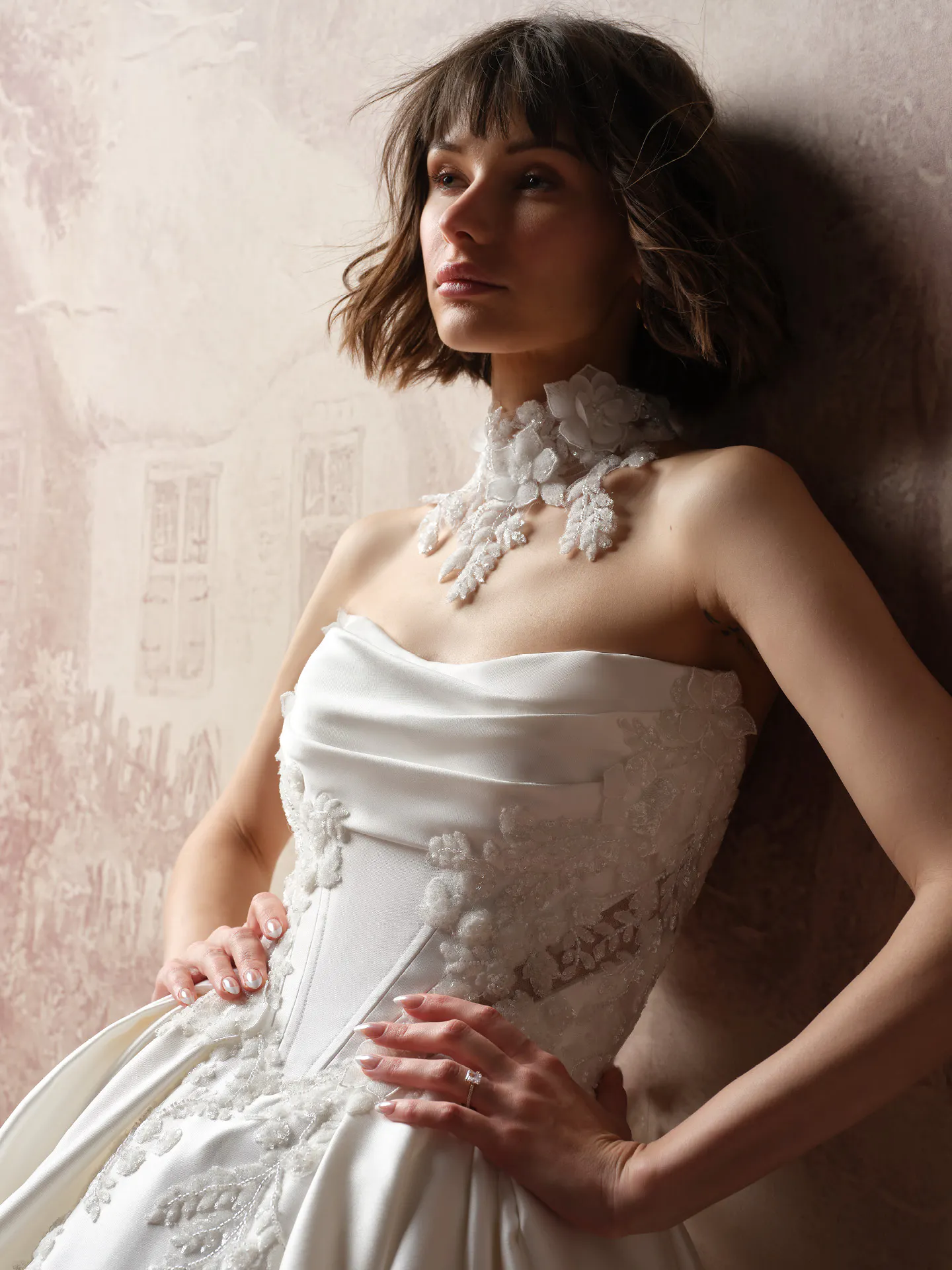 Sottero and Midgley Burke Lane beaded lace ballgown front view.