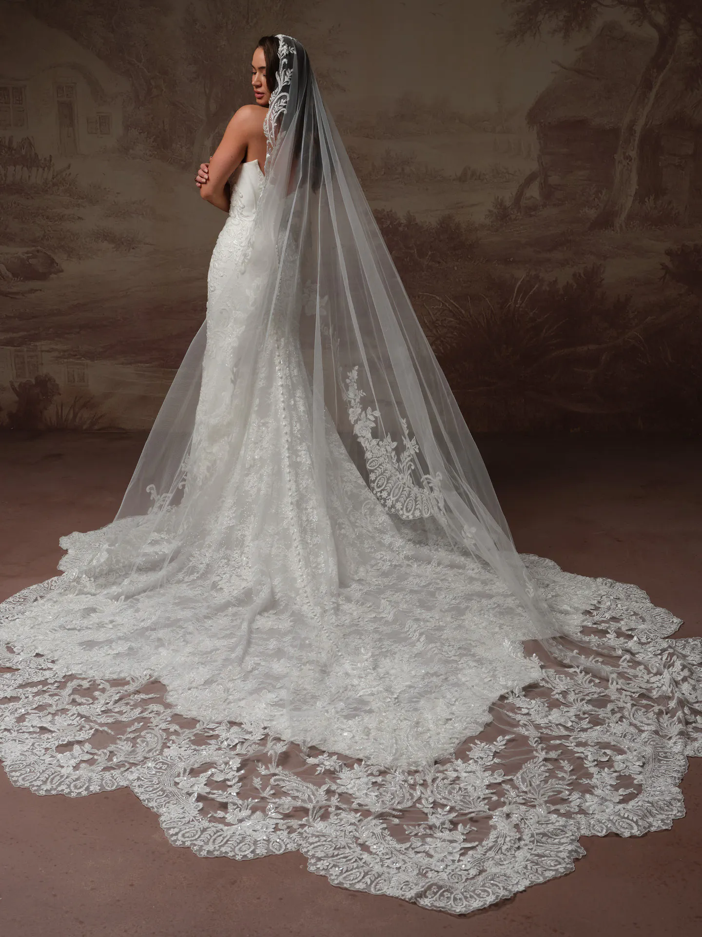 Sottero and Midgley Eirawen veil, front view.