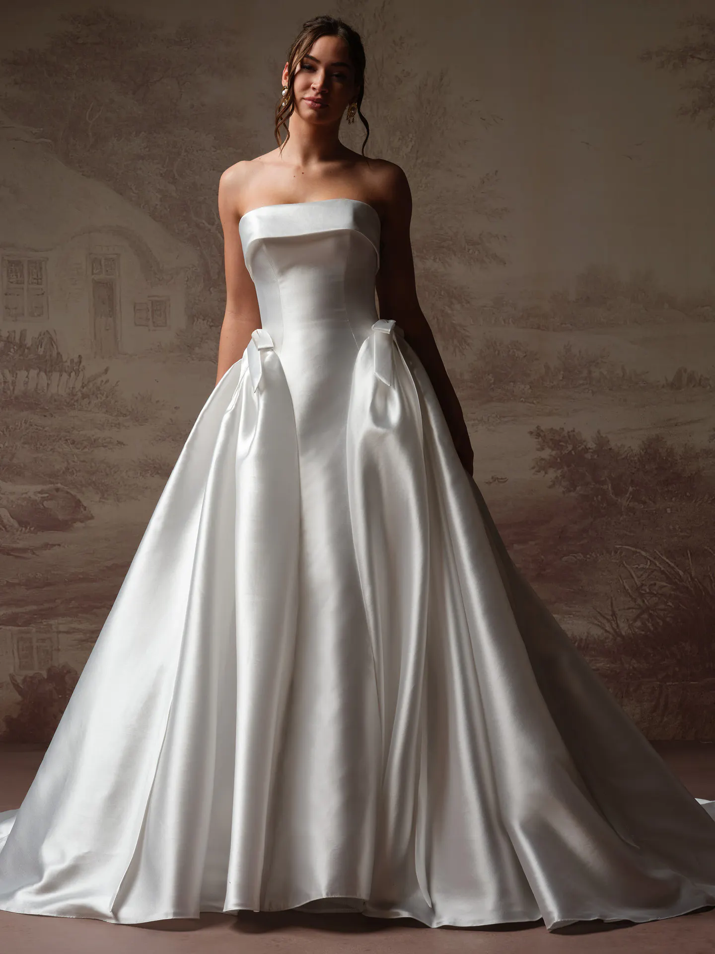 Sottero and Midgley Gemma Satin Ballgown, front view.
