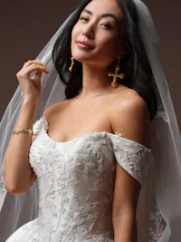 Couture beaded motif bridal sleeves