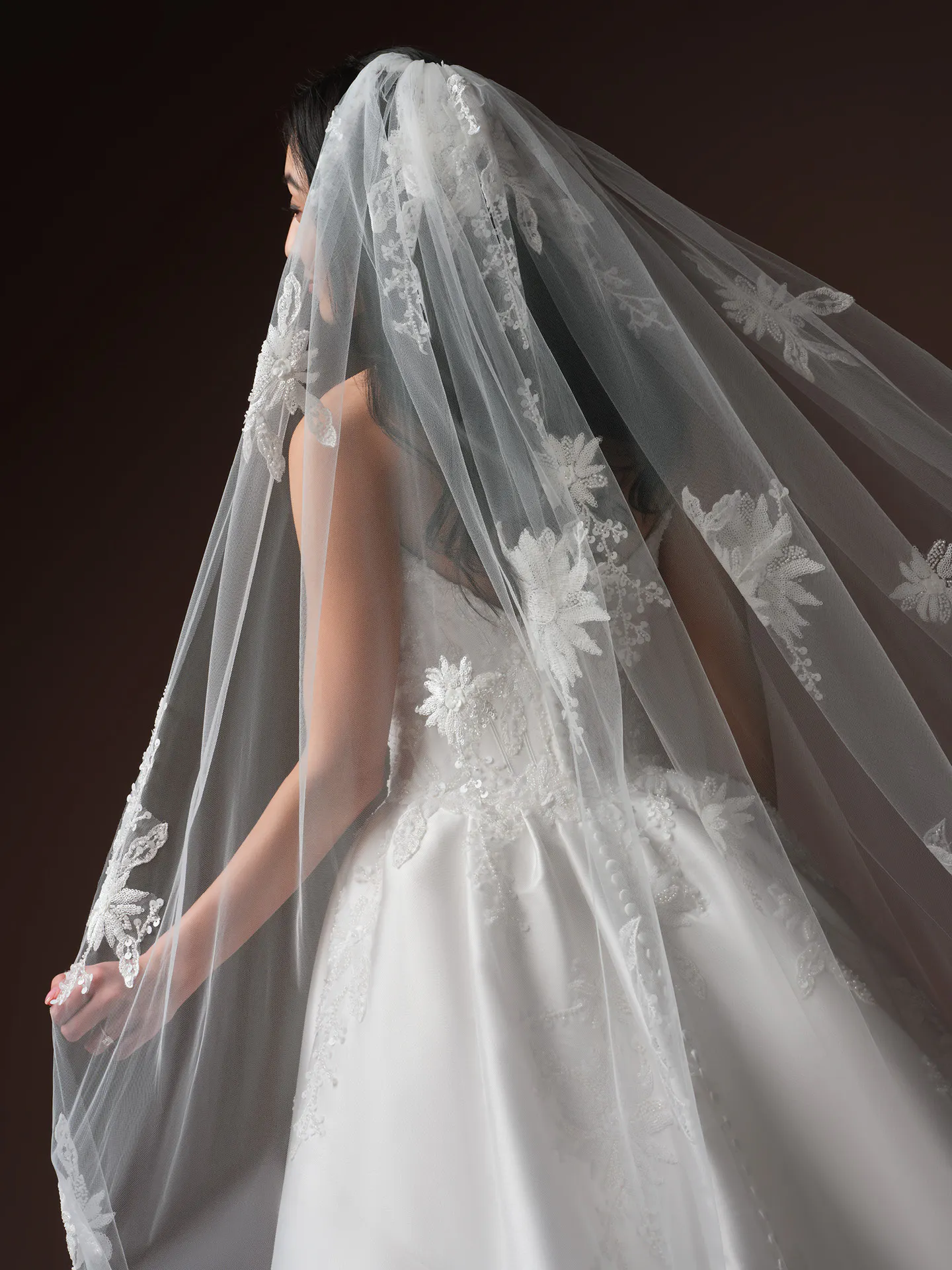 Sottero and Midgley Lucinde veil, front view.