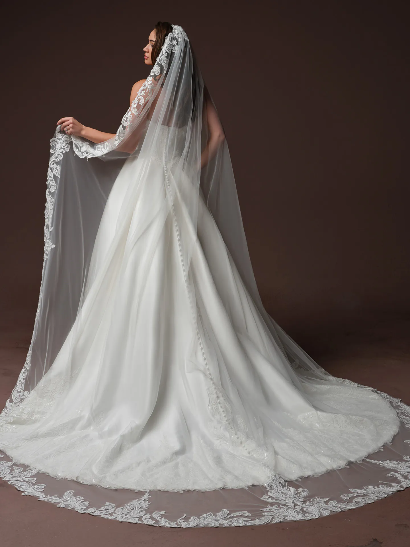Sottero and Midgley Sandrine veil, front view.