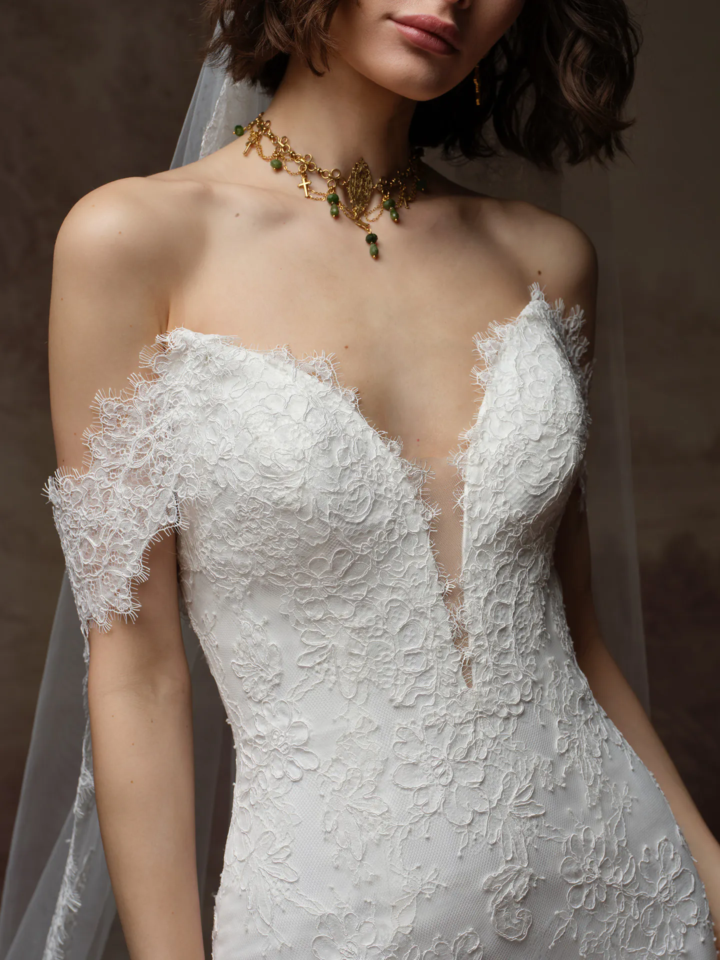 Sottero and Midgley Sauvignon lace mermaid wedding dress, front view.