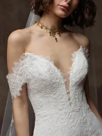 Classic Chantilly lace wedding dress sleeves