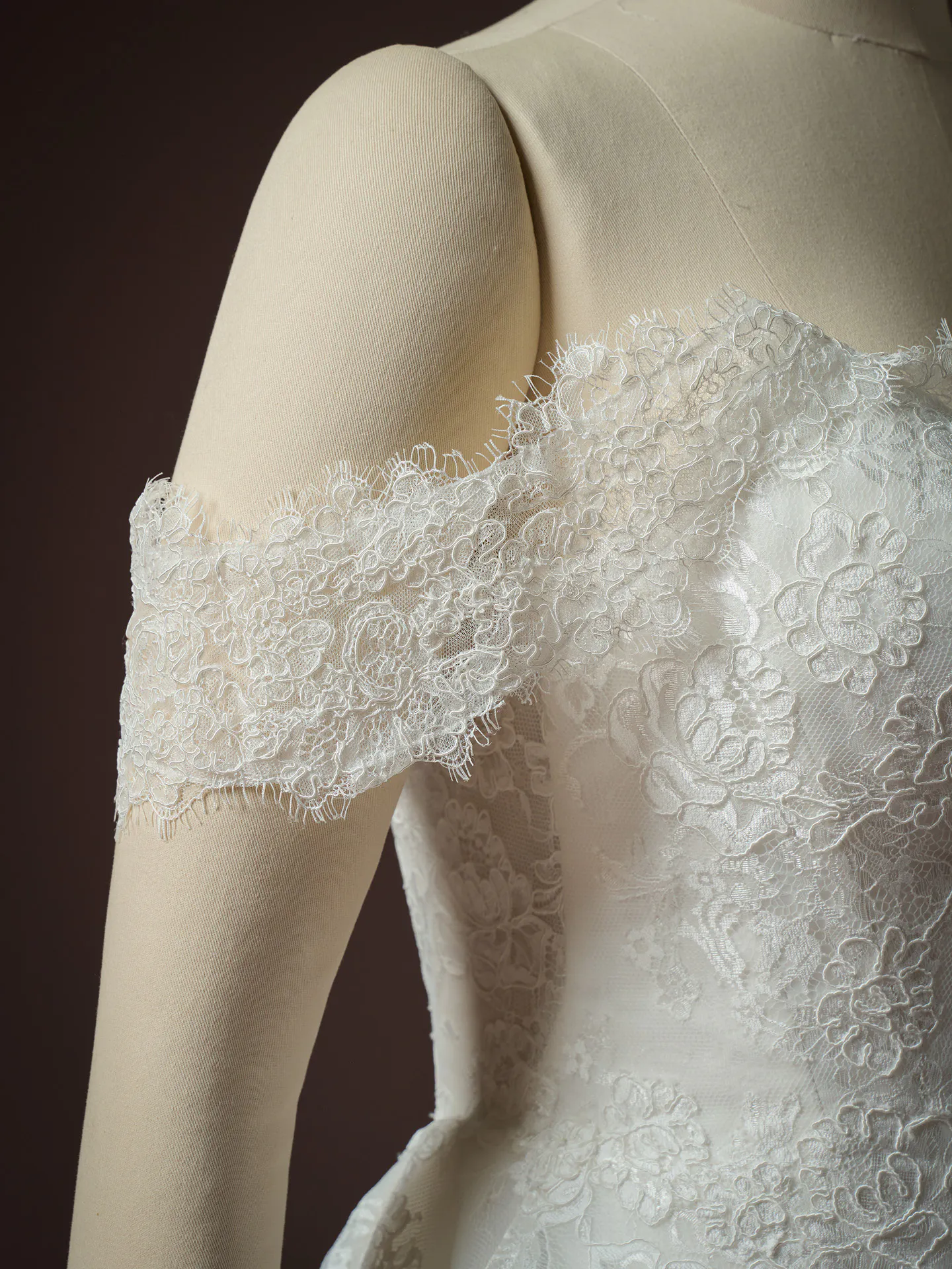 Sottero and Midgley Vespera lace A-line dress sleeve detail.
