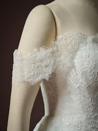 Delicate Chantilly lace bridal sleeves