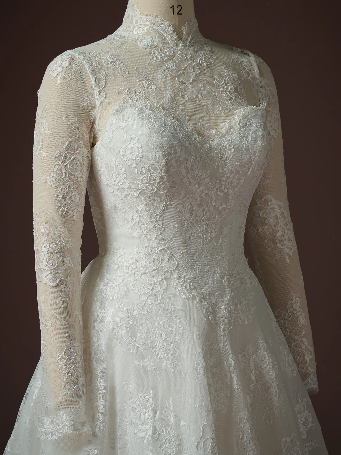 Sottero and Midgley Vespera detachable jacket, front view.