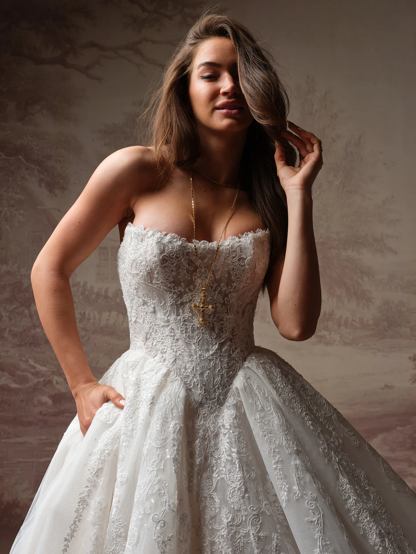 Sottero and Midgley Yesenia sequin lace ballgown, front view.