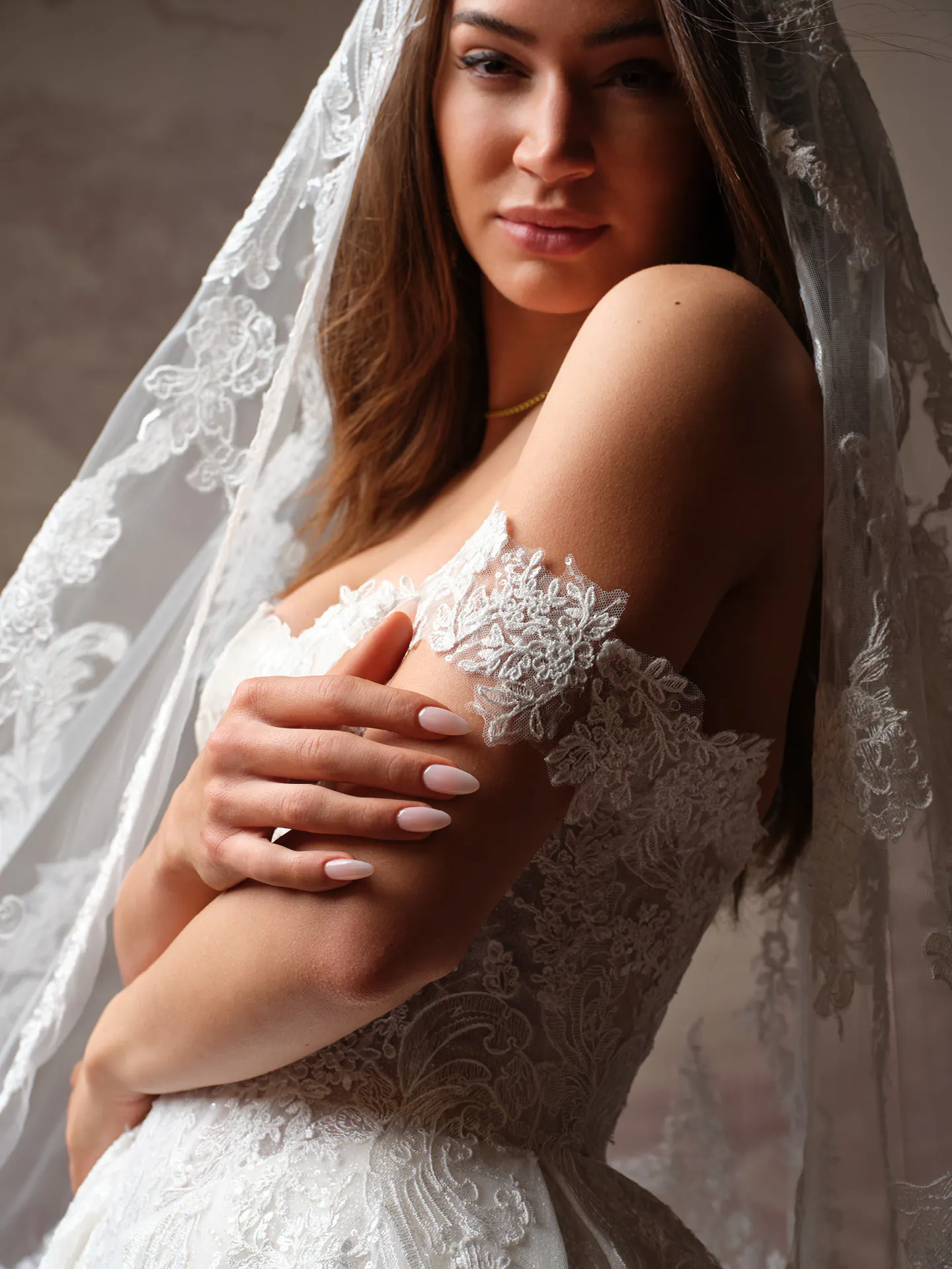 Yesenia sequin lace ballgown, front view, Sottero and Midgley.