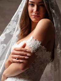 Couture sequin lace long wedding dress sleeves