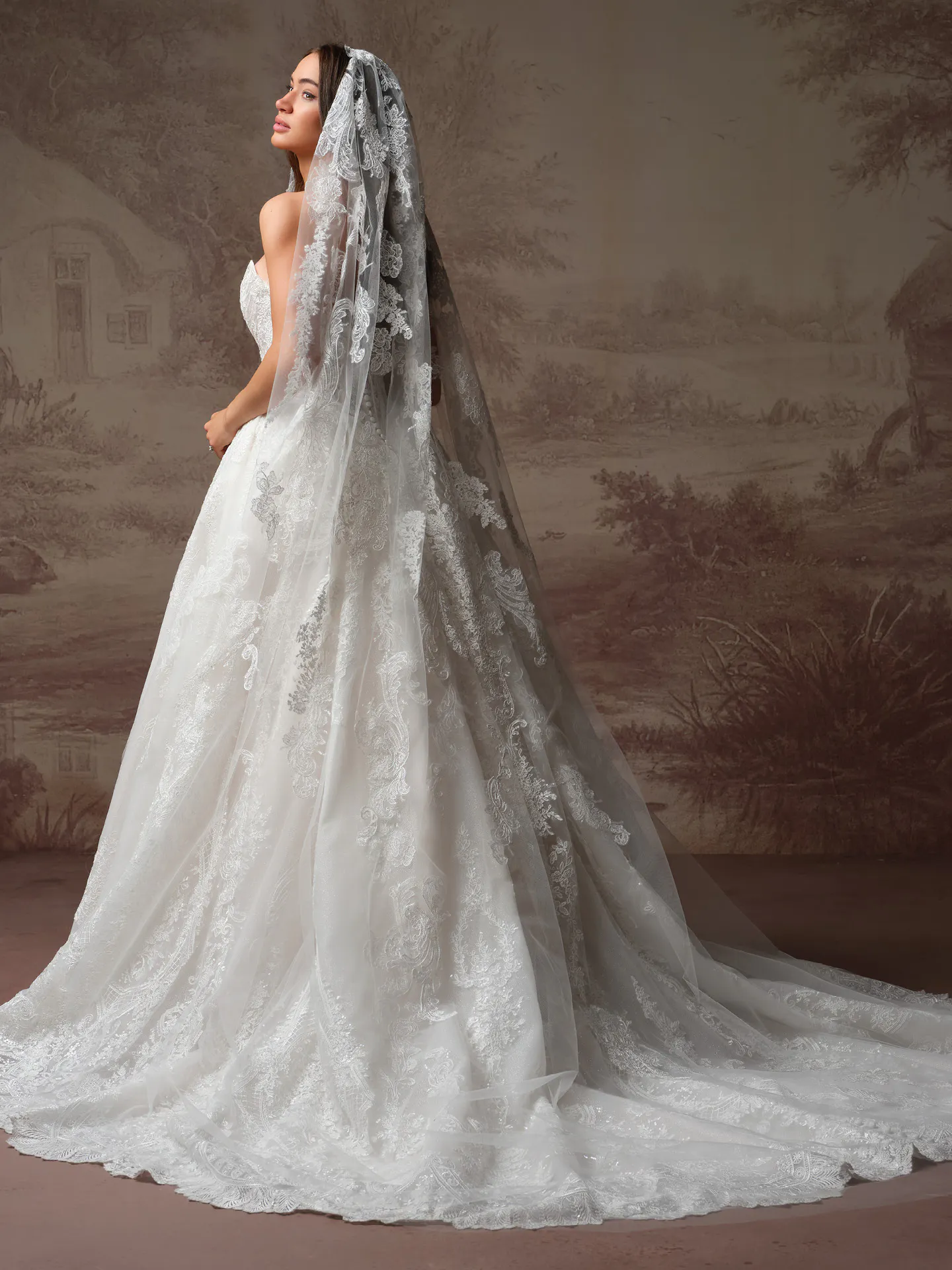 Sottero and Midgley Yesenia veil, front view.