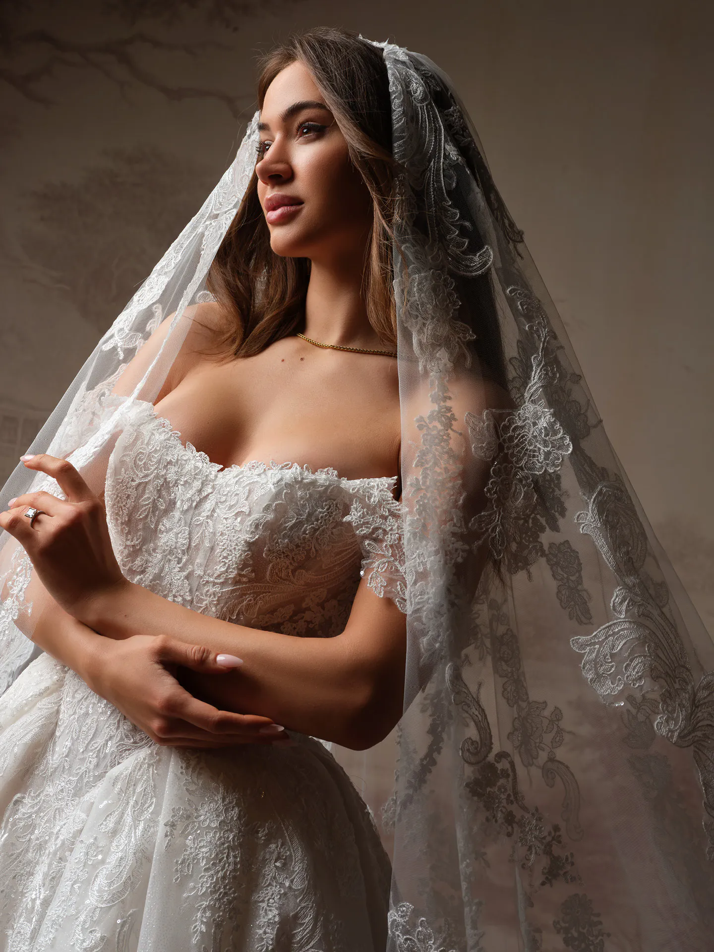 Sottero and Midgley Yesenia veil, front view.