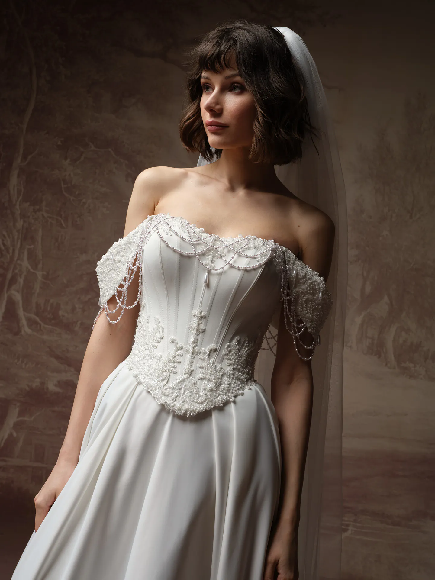 Maggie Sottero Veil Accessory - Soft Plain Tulle Veil 001 accessory, front view.
