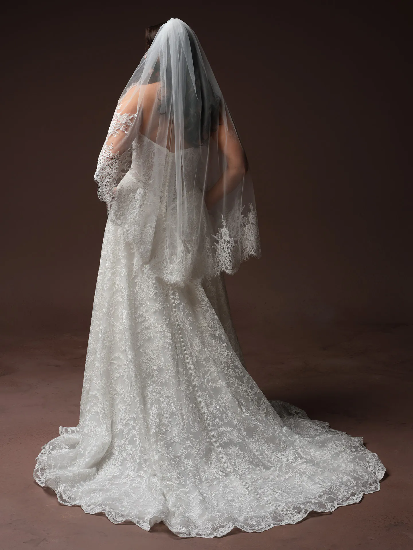 Maggie Sottero Veil Accessory - Soft Lace Edge Veil 010 accessory, front view.