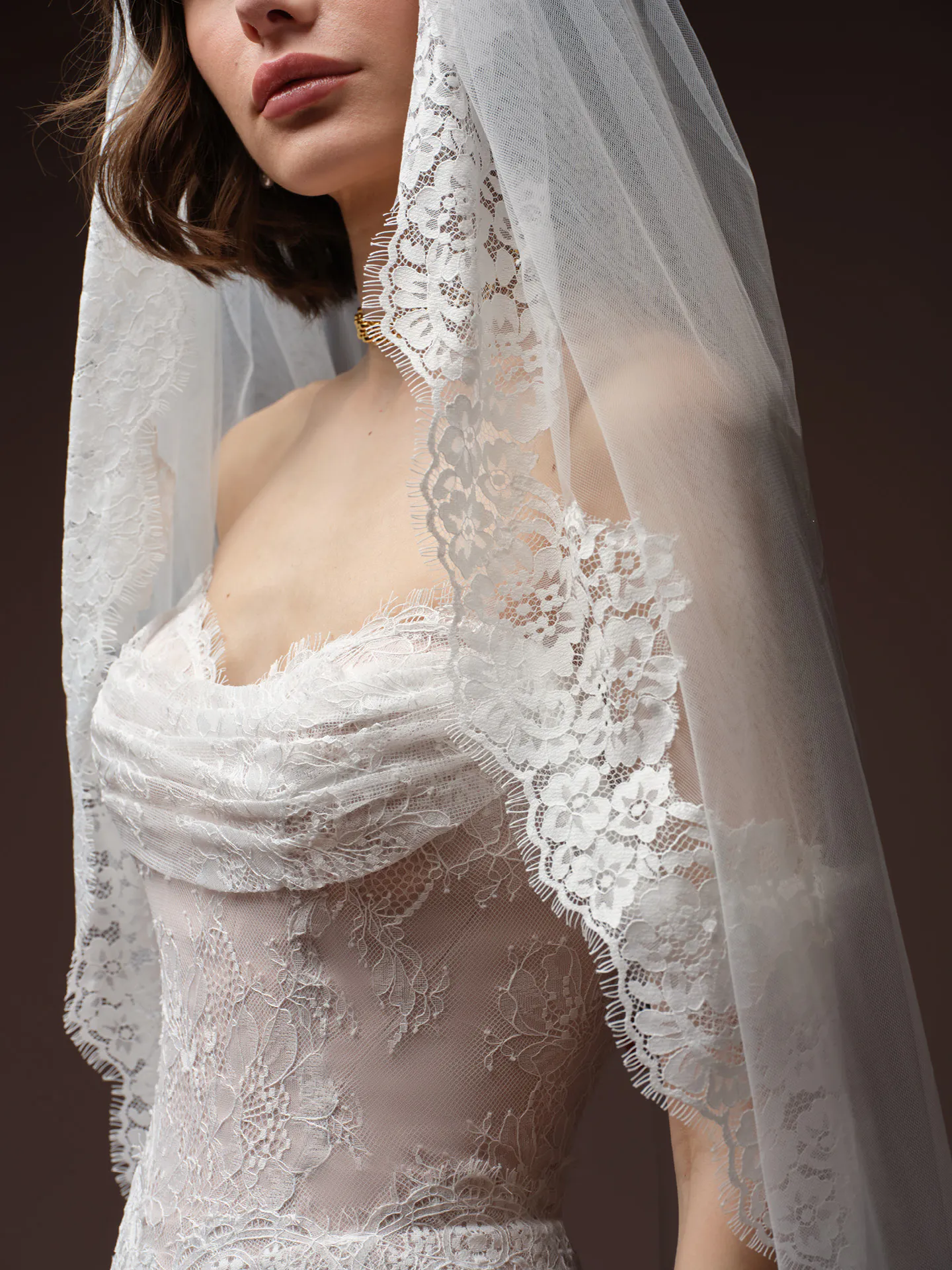 Maggie Sottero Veil Accessory - Soft Lace Edge Veil 010 accessory, front view.